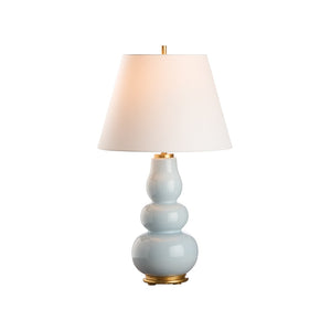 Chelsea House Denise Sculptural Table Lamp By Jamie Merida — Soft Blue Ceramic Glaze, Gold‑Leaf Base, Elegant Accent Room Light 70288