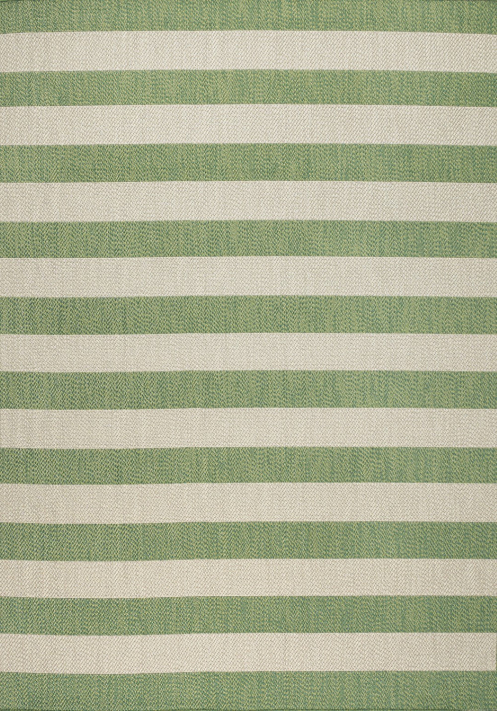 HomeRoots 5' Green and Cream Striped Indoor/Outdoor Area Rug - Stylish, Durable, Easy-Care Accent for Any Space 702891