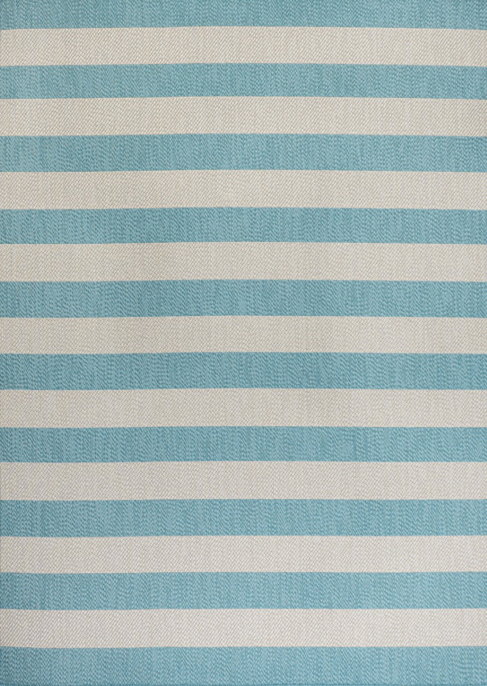 HomeRoots 8' Aqua & Cream Striped Area Rug – Durable Indoor/Outdoor Design, Easy Care, Perfect for High-Traffic Areas 702895
