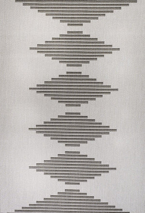 HomeRoots 5' Modern Light Gray and Black Striped Area Rug for Indoor/Outdoor Use - Durable & Versatile Design 702898