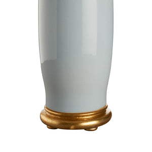 Chelsea House Melanie Ceramic Lamp Sleepy Hollow Blue With Gold Leaf Base — Slim 28.5" Modern Minimalist Accent 70290