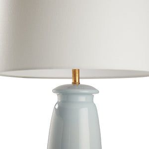 Chelsea House Melanie Ceramic Lamp Sleepy Hollow Blue With Gold Leaf Base — Slim 28.5" Modern Minimalist Accent 70290