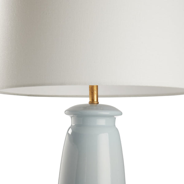 Chelsea House Melanie Ceramic Lamp Sleepy Hollow Blue With Gold Leaf Base — Slim 28.5" Modern Minimalist Accent 70290