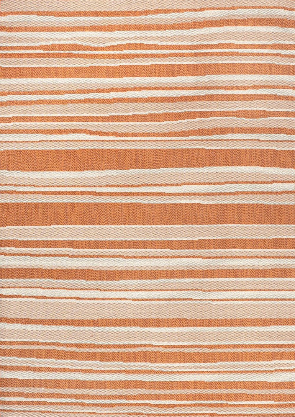 HomeRoots 5' Orange and Cream Striped Area Rug - Versatile Indoor/Outdoor Decor for Any Space, Durable Design 702904