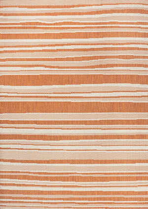 HomeRoots 5' Orange and Cream Striped Area Rug - Versatile Indoor/Outdoor Decor for Any Space, Durable Design 702904