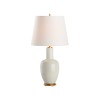 Chelsea House Leigh Ceramic Table Lamp Iceberg Glaze With Gold Leaf Base — 30" Curved Transitional Accent Light 70291