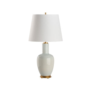 Chelsea House Leigh Ceramic Table Lamp Iceberg Glaze With Gold Leaf Base — 30" Curved Transitional Accent Light 70291