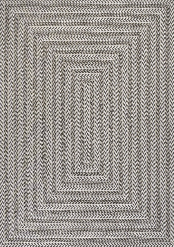 HomeRoots 5' X 8' Black and Light Gray Striped Area Rug - Stylish, Durable, Indoor-Outdoor Versatility for Any Space 702913