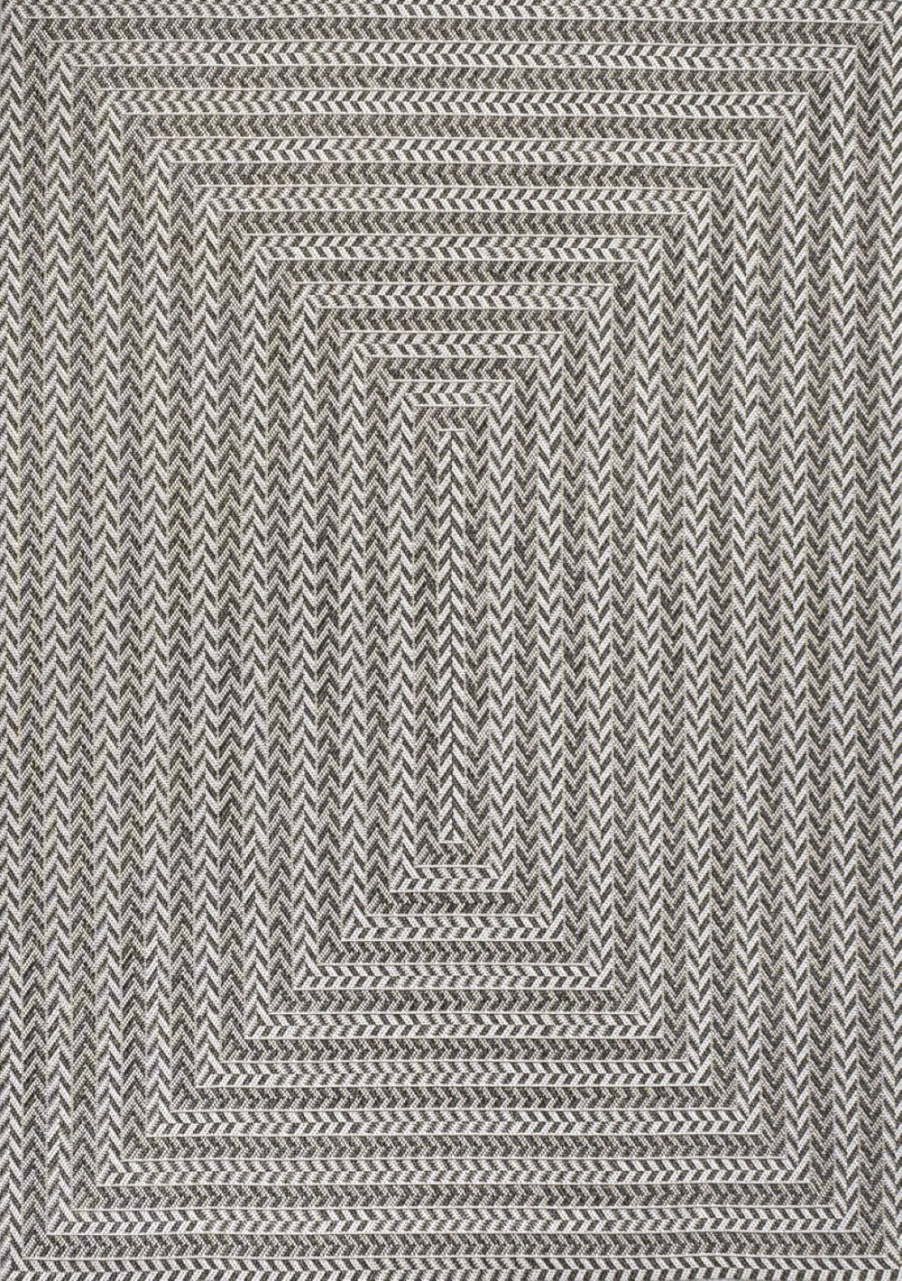 HomeRoots 8' Stylish Black and Light Gray Striped Area Rug - Durable, Versatile Indoor/Outdoor Decor, Easy Care 702914