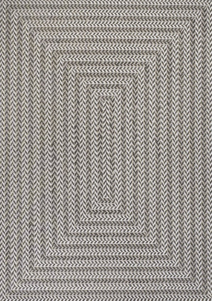 HomeRoots 8' Stylish Black and Light Gray Striped Area Rug - Durable, Versatile Indoor/Outdoor Decor, Easy Care 702914