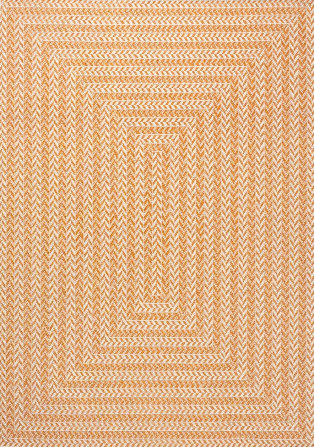 HomeRoots 8' X 10' Vibrant Orange & Cream Striped Area Rug - Stylish Indoor/Outdoor Accent for Any Space 702917