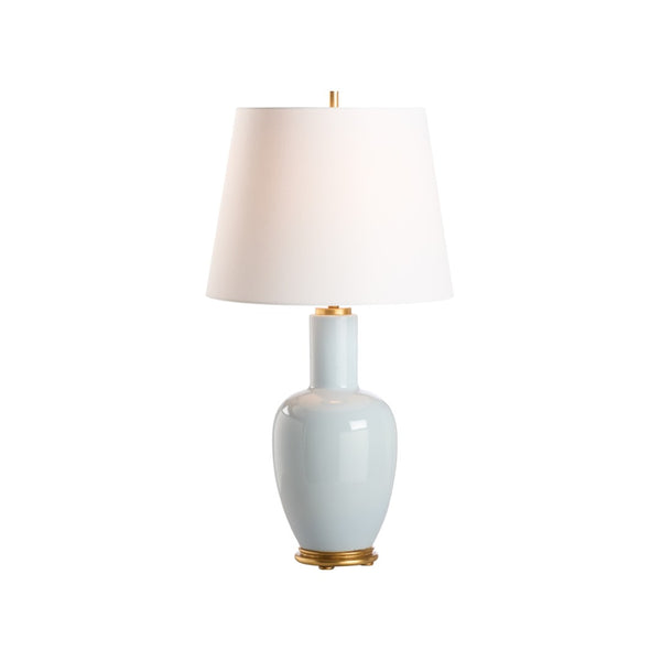 Chelsea House Leigh Soft Blue Ceramic Lamp With Gold Leaf Base — 30" Sleepy Hollow Glaze, Jamie Merida Design 70292