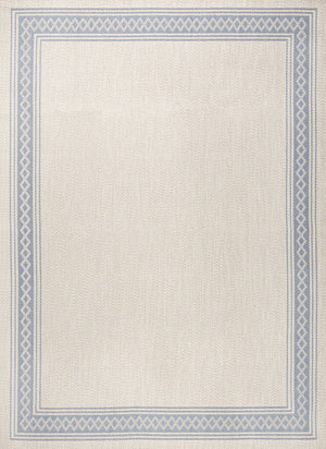 HomeRoots 8' X 10' Cream and Blue Indoor/Outdoor Area Rug - Stylish, Durable, and Versatile for Any Space! 702920