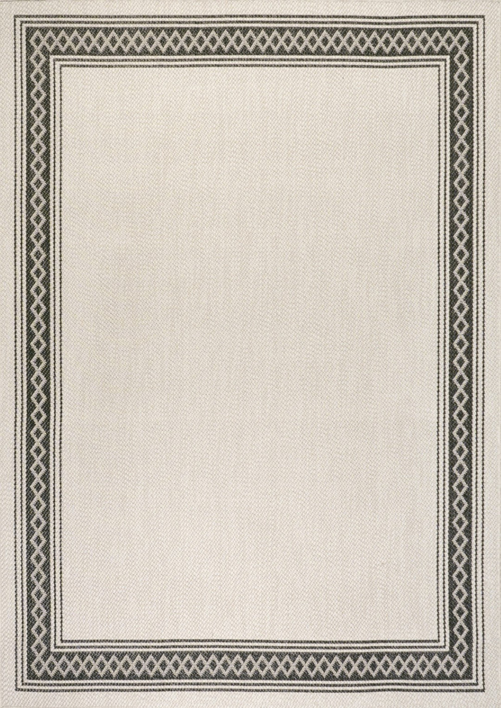 HomeRoots 8' X 10' Cream and Black Area Rug – Durable, Versatile Indoor/Outdoor Style for Any Space, Easy Care! 702923