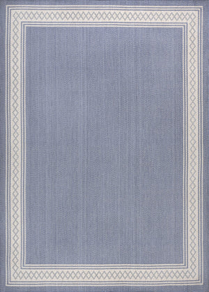 HomeRoots 5' X 8' Blue and Cream Indoor/Outdoor Area Rug – Stylish, Durable, and Versatile for Every Space! 702925