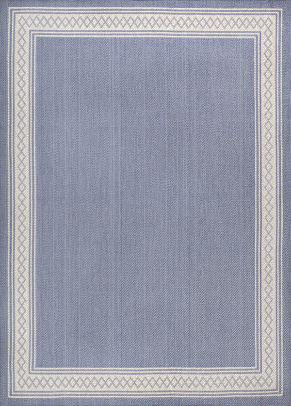 HomeRoots 5' X 8' Blue and Cream Indoor/Outdoor Area Rug – Stylish, Durable, and Versatile for Every Space! 702925