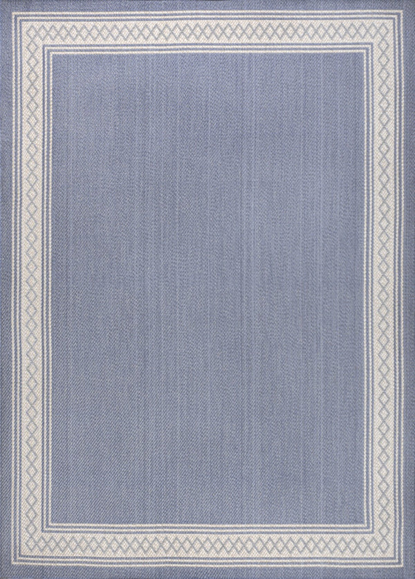 HomeRoots 8' X 10' Blue And Cream Rectangular Area Rug – Stylish, Durable, Low Maintenance for Indoor & Outdoor Use 702926