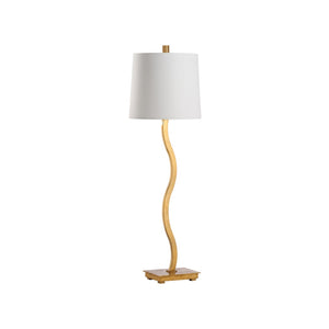 Chelsea House Sway Buffet Lamp By Jamie Merida — Warm Gold Leaf Finish, Slender Curved Silhouette, Soft Glow 70293