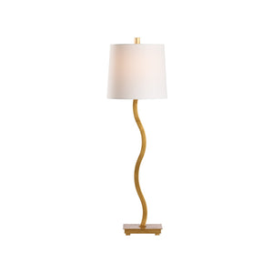 Chelsea House Sway Buffet Lamp By Jamie Merida — Warm Gold Leaf Finish, Slender Curved Silhouette, Soft Glow 70293