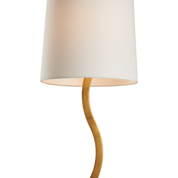 Chelsea House Sway Buffet Lamp By Jamie Merida — Warm Gold Leaf Finish, Slender Curved Silhouette, Soft Glow 70293