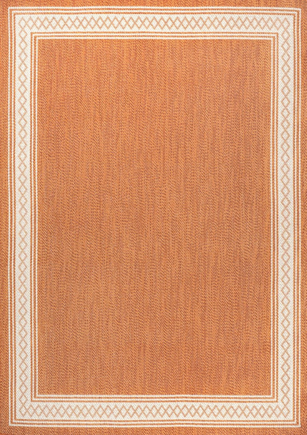 HomeRoots 8' X 10' Vibrant Orange and Cream Area Rug - Stylish, Durable Indoor/Outdoor Décor for Any Space 702932