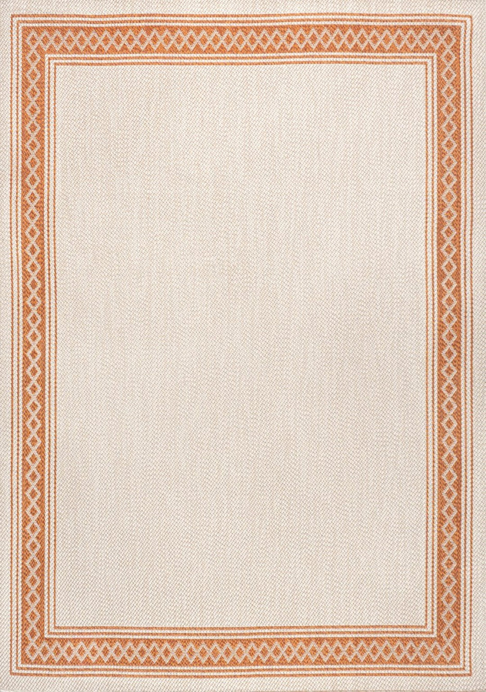 HomeRoots 8' X 10' Cream and Orange Area Rug - Durable, Stylish for Indoor/Outdoor Use, Easy Care & Low Maintenance 702935