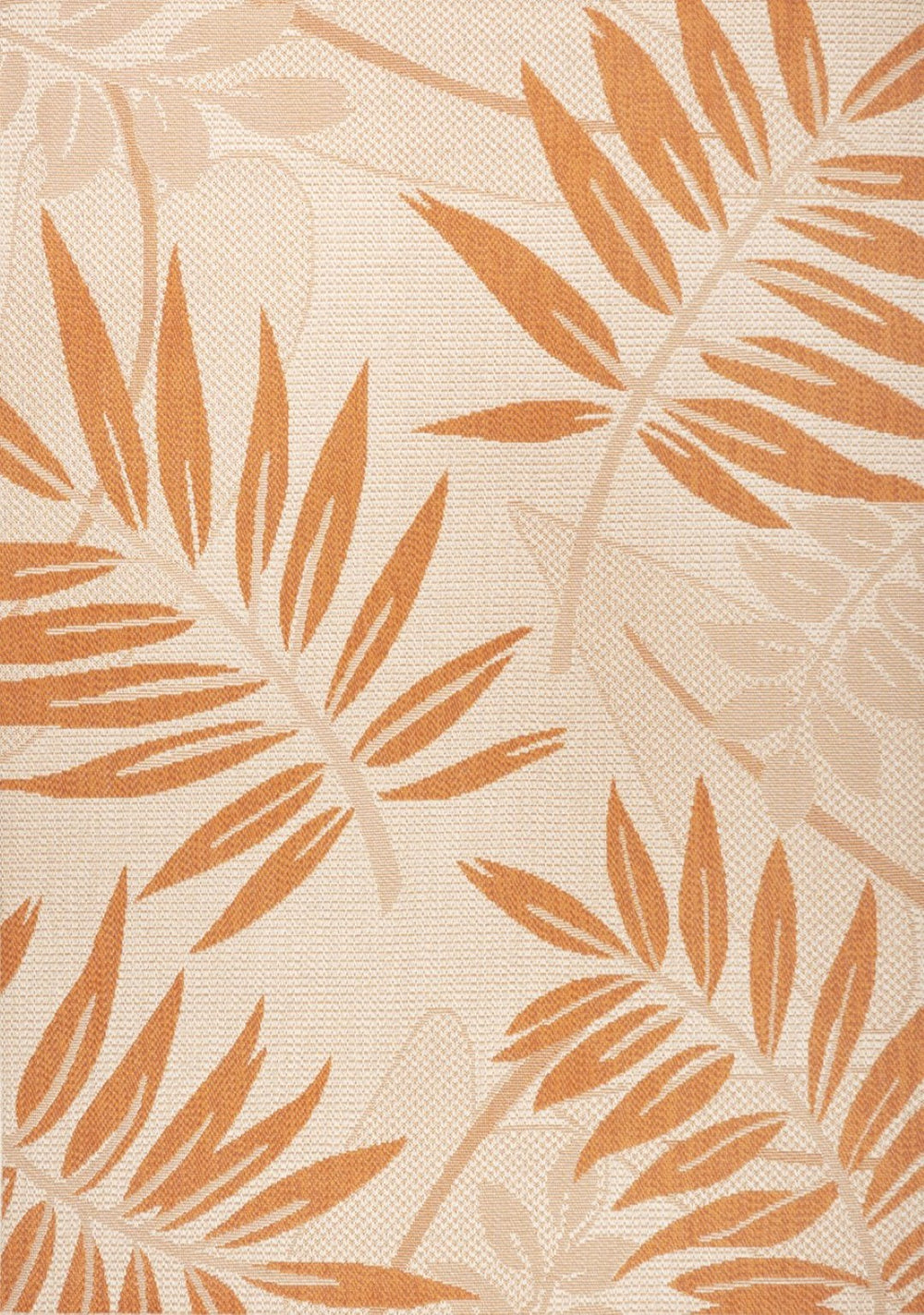 HomeRoots 5' Cream and Orange Floral Area Rug – Versatile Indoor/Outdoor Durable Design for Any Space 702937