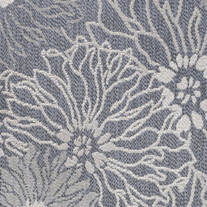 HomeRoots 5' X 8' Navy Blue and Gray Floral Area Rug – Elegant Indoor/Outdoor Design, Durable & Easy Care! 702943
