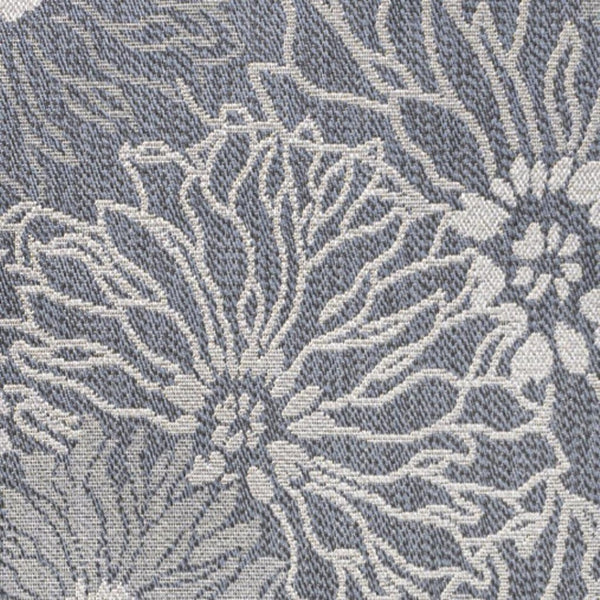 HomeRoots 5' X 8' Navy Blue and Gray Floral Area Rug – Elegant Indoor/Outdoor Design, Durable & Easy Care! 702943