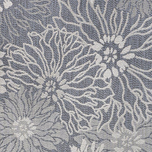 HomeRoots 5' X 8' Navy Blue and Gray Floral Area Rug – Elegant Indoor/Outdoor Design, Durable & Easy Care! 702943