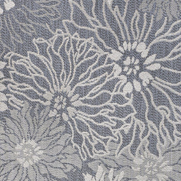 HomeRoots 5' X 8' Navy Blue and Gray Floral Area Rug – Elegant Indoor/Outdoor Design, Durable & Easy Care! 702943