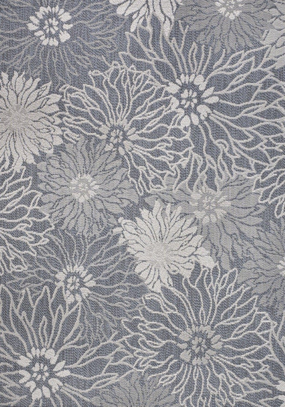 HomeRoots 5' X 8' Navy Blue and Gray Floral Area Rug – Elegant Indoor/Outdoor Design, Durable & Easy Care! 702943