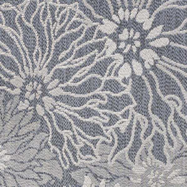 HomeRoots 8' X 10' Navy Blue and Gray Floral Area Rug – Durable, Stylish Design for Indoor & Outdoor Spaces 702944