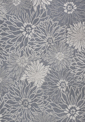 HomeRoots 8' X 10' Navy Blue and Gray Floral Area Rug – Durable, Stylish Design for Indoor & Outdoor Spaces 702944