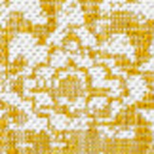 HomeRoots 5' Stylish Yellow and Cream Medallion Area Rug - Durable Indoor Outdoor Floor Covering for Any Space 702947