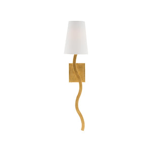 Chelsea House Sway Hand-Applied Antique Gold Leaf Wall Sconce (Left) — Slender Curved Designer Ambient Light 70295