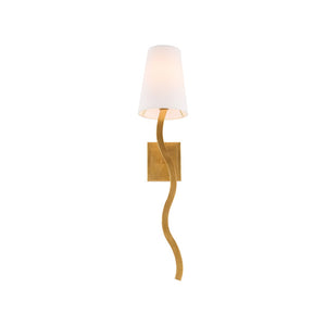 Chelsea House Sway Hand-Applied Antique Gold Leaf Wall Sconce (Left) — Slender Curved Designer Ambient Light 70295