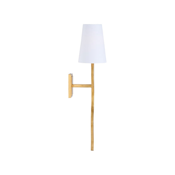Chelsea House Sway Hand-Applied Antique Gold Leaf Wall Sconce (Left) — Slender Curved Designer Ambient Light 70295