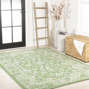 HomeRoots 8' Cream and Green Medallion Area Rug - Stylish Indoor/Outdoor Comfort, Durable, Easy Care, 8x10 Size 702953
