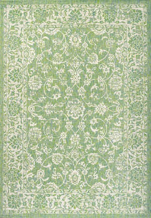 HomeRoots 9' X 12' Cream and Green Medallion Area Rug – Stylish, Durable, Indoor/Outdoor Design for Any Space 702954