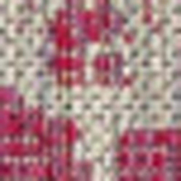 HomeRoots 9' Fuchsia and Light Gray Medallion Area Rug - Versatile, Durable Indoor/Outdoor Design for Style! 702959