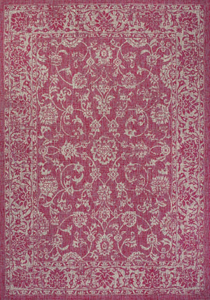 HomeRoots 9' Fuchsia and Light Gray Medallion Area Rug - Versatile, Durable Indoor/Outdoor Design for Style! 702959