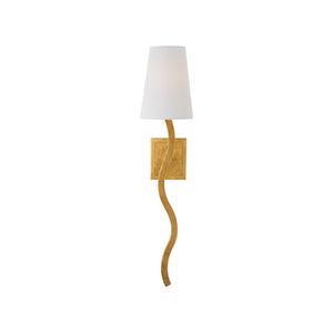 Chelsea House Sway Gold Leaf Right-Facing Wall Sconce By Jamie Merida — Slender Curved Antique Gilt Accent Light 70296