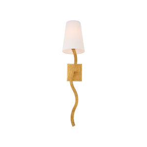 Chelsea House Sway Gold Leaf Right-Facing Wall Sconce By Jamie Merida — Slender Curved Antique Gilt Accent Light 70296