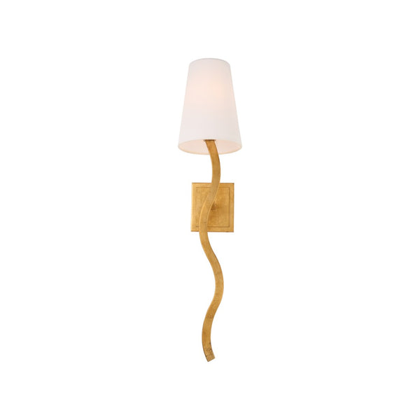 Chelsea House Sway Gold Leaf Right-Facing Wall Sconce By Jamie Merida — Slender Curved Antique Gilt Accent Light 70296
