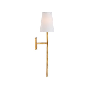 Chelsea House Sway Gold Leaf Right-Facing Wall Sconce By Jamie Merida — Slender Curved Antique Gilt Accent Light 70296