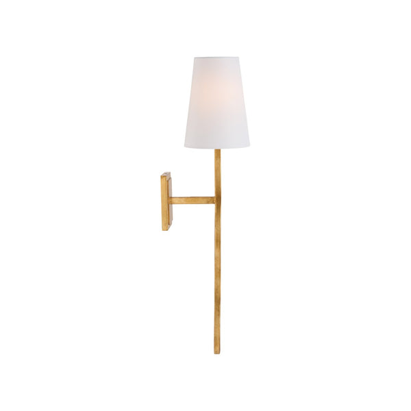 Chelsea House Sway Gold Leaf Right-Facing Wall Sconce By Jamie Merida — Slender Curved Antique Gilt Accent Light 70296