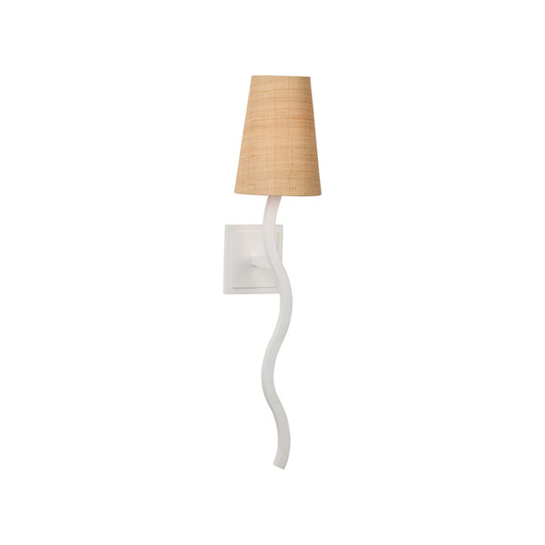 Chelsea House Sway Matte White Left Sconce By Jamie Merida — 27" Slim Curved Wall Light For Hallways & Bedrooms 70297