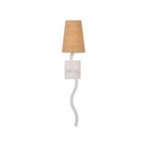 Chelsea House Sway Matte White Left Sconce By Jamie Merida — 27" Slim Curved Wall Light For Hallways & Bedrooms 70297