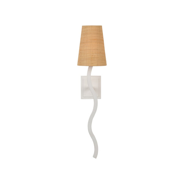 Chelsea House Sway Matte White Left Sconce By Jamie Merida — 27" Slim Curved Wall Light For Hallways & Bedrooms 70297